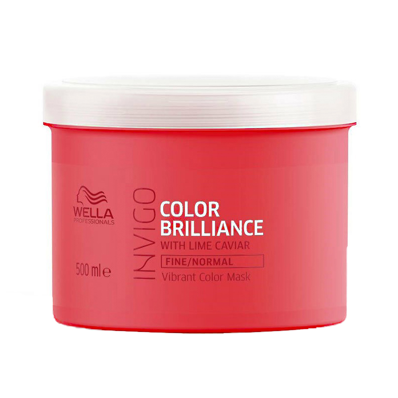 Маска Wella Professionals Invigo Color Brilliance для яскравості пофарбованого нормального та тонкого волосся, з лаймовою ікрою, 500 мл